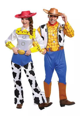 Couples Cowboy Costumes Mens Western Ladies Sheriff Fancy Dress Cowgirl Outfits • £16.99