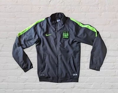 Manchester City Nike 2015-2016 Training Track Jacket Black/Yellow Size Small • £19.99