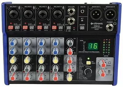 Citronic CSD-6 Compact Mixer With BT And DSP Effects 4 Inputs Mixing Desk • £109.92