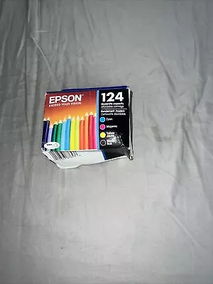 Epson 124 Black & Color Ink Cartridges OEM Genuine T124120BCS New 06/2023 • $19.51