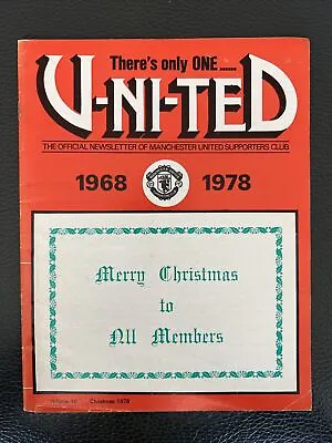 Manchester United Supporters Club Newsletter 1968-1978. (Vol 10) Christmas 1978 • £1.99