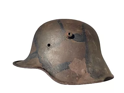 WW1 German Camo M16 Helmet Original WWI ET64 Stahlhelm • $650