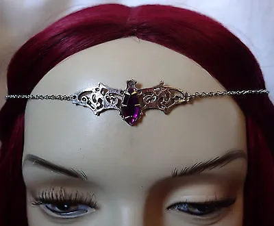 Gothic Vampire Bat Silver Medieval Renaissance Crown Headpiece Circlet Headdress • $17.99