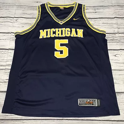 Michigan Wolverines Nike Elite Jersey Sewn L #5 Jalen Rose Authentic Size XXL • $69.99