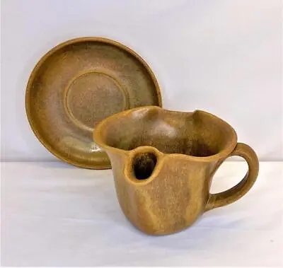 2 Piece W. J. Gordy Pottery Red Eye Gravy Boat And Drip Plate Mountain Gold 1975 • $219.99