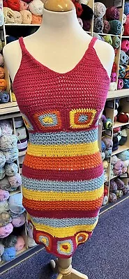 £1.24 • Buy Ladies Hand Crocheted Sun/Festival Dress Size8/10