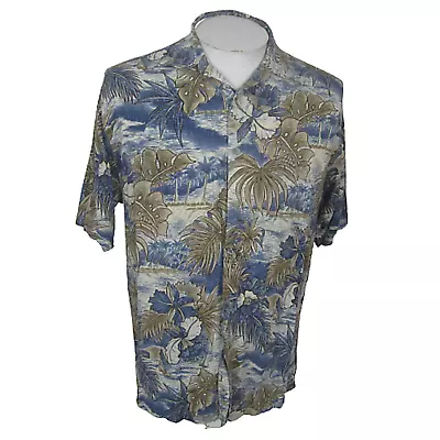 Pierre Cardin Men Hawaiian Camp Shirt P2p 21.5 M Aloha Luau Tropical Floral Vtg • $24.99