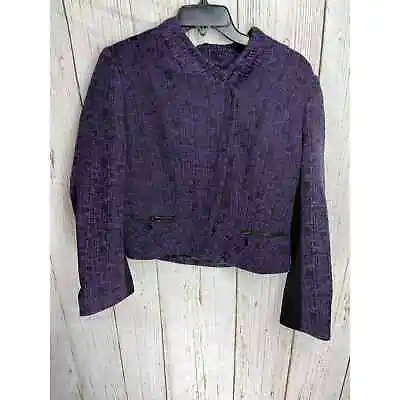 Mary Kay Blazer Women Size 12 Purple Black Twinhill Business Casual Jacket  • $9.69