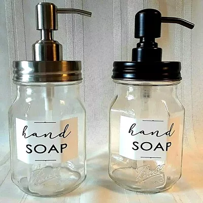 BALL Mason Jar Soap Dispenser STAINLESS STEEL & Oil Rubbed BRONZE LID & PUMP  • $11.99