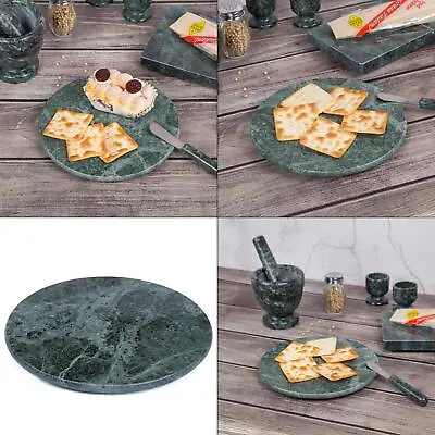 8 In. Dia Natural Green Marble Round Trivet Cheese Serving Board | • $24.99