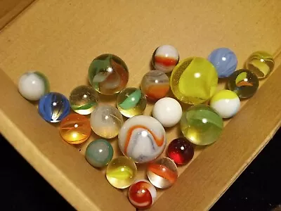 Box Of 22 Vintage Unique Assorted Marbles. Winners. • $17.99