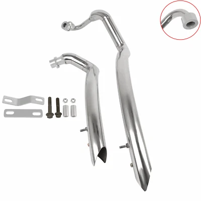 $268 • Buy Chrome Exhaust Pipes System Fit For Yamaha V Star 650 XVS400 XVS650 Dragstar 650