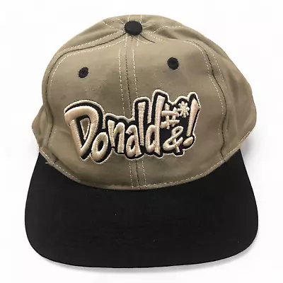 Vintage 90’s Disney Donald Duck Snapback Cap Brown Angry Donald Embroidered • $24.99