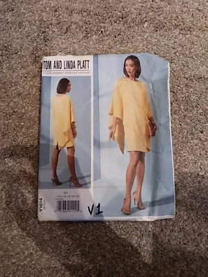 Vogue 1614 Tom & Linda Platt Lined Asym Dress Pattern Misses' Sz 6-14 Or 14-22 • $7