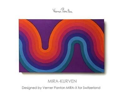 Vintage Verner Panton Mira X KURVEN Multi Wall Art Board Fabric Mid Century 21in • $684