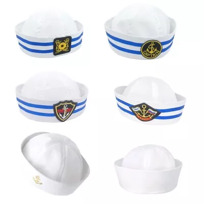 Hats Sailor White Captain Navy Marine Caps Hats For Women Men • $11.13