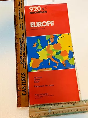 Europe Michelin 920 Map Tourism Roads Relief • $9.99