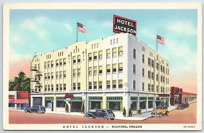 Hotel Jackson Medford Oregon OR Unused Advertising Linen Postcard • $5.60