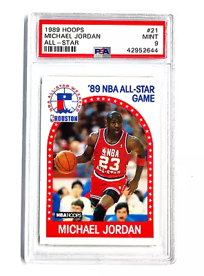 1989 Hoops 21 Michael Jordan All Star PSA Mint 9 Chicago Bulls • $24.77