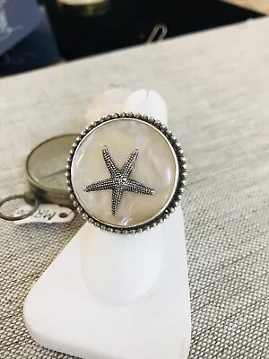 Echo Of The Dreamer-Mars And Valentine Mother Of Pearl Starfish￼Ring • $155