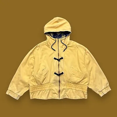 Vtg 80s Jacket Mulberry Street Full Zip Hooded Lined Yellow Large • $20