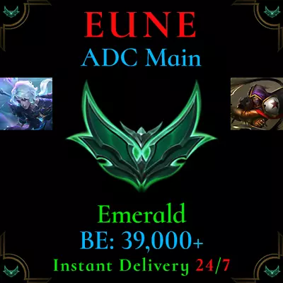 EUNE Emerald LoL Acc League Of Legends ADC Main Account Winterblessed Hwei Skin • £35.88