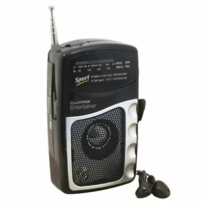 £7.42 • Buy Pocket Radio Small Portable AM FM Sport Transistor With Earphones Black Lloytron