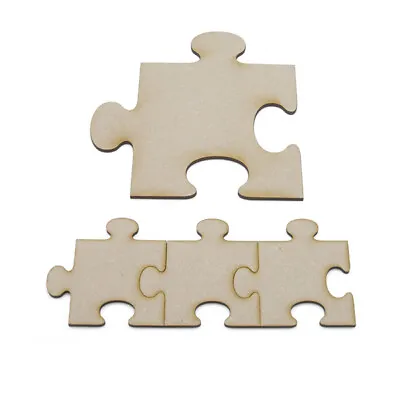 Jigsaw Puzzle Pieces Laser Cut MDF Wood Wooden Embellishment Craft Blank Shapes • £4.95