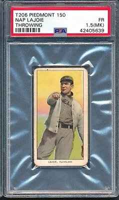 T206 Piedmont 150: NAP LAJOIE Throwing Cleveland  Looks VG ~ PSA 1.5 Mk R Stamp • $787.50