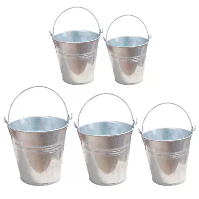  5 Pcs Tin Bucket Outdoor Decoration Mini Buckets Christmas Decorations • $14.28