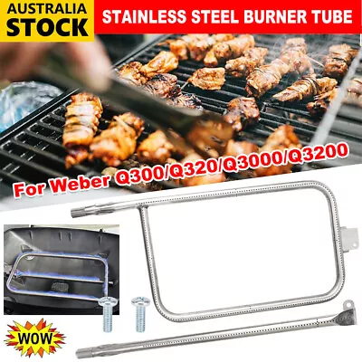 For Weber Q300 Q320 Q3000 Q3200 Stainless Steel Burner Tube W/ Screw Accessorie • $45.95