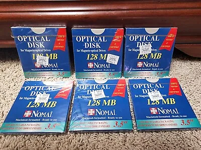 Nomai Optical Disk 128MB MAC 3.5  Formatted Magneto-optical Drive Lot Of 6 • $75