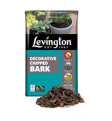 Levington Decorative Chipped Bark Bark Chippings Plant Potting Border Bark 40L • £13.99