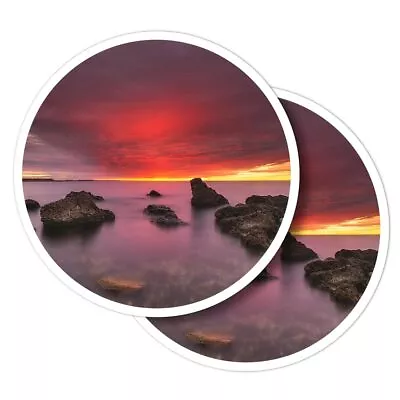 £2.99 • Buy 2x Vinyl Stickers Red Sunset Beach Sevastopol Crimea #51883