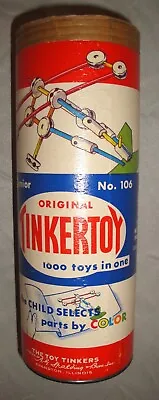 Rare & Vintage Tinker Toys Junior No. 106 Set (CONTAINER ONLY) 1959-1965 • $14.99