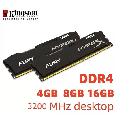 HyperX FURY DDR4 8GB 16GB 32GB 3200MHz PC4-25600 Desktop RAM Memory DIMM 288pins • £16.74