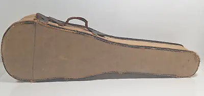 Antique Ukulele Case Handmade Tan Brown Leather Strap Handle 22.5  X 7  X 3.75  • $99.99