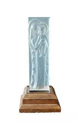 R Lalique Clear And Frosted Glass Statue  La Madone A L'enfant  Introduced 1938 • $950