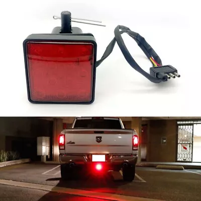 2  Car Taillight Trailer Truck Hitch Towing Receiver Cover Red 12LED Brake Light • $24