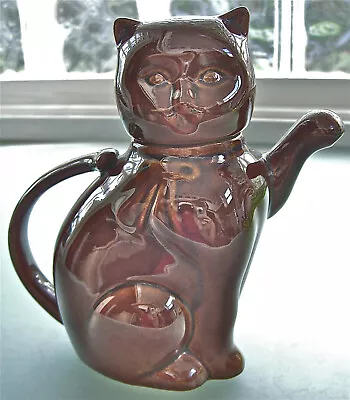 Ceramic Cat-Shaped Mini Teapot Or Creamer Pourer Brown • $15.99