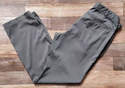 Nike Golf Pants Men's Size 36 X 34 Gray Flat Front Slit DRI-FIT Stretch 472532 • $18