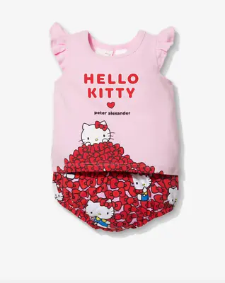 New Peter Alexander Sanrio Hello Kitty Baby Pj Set 3-6 Mth Sz 00 Rrp$49.95 • $25