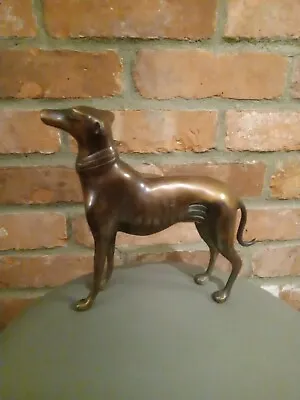 Vintage Bronze Greyhound Whippet Dog Sculpture Statue Art Deco Style 8.25  X 9  • $89