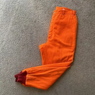 High Visibility Pants Mens 36x30 Orange Fleece Lined Vtg High Rise Hunting • $29.95