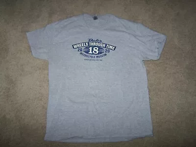 Dale's Wheels Through Time Museum Large Harley 8-Valve Racer T-Shirt Gray Used • $16.95