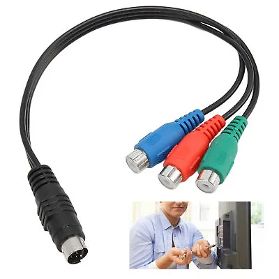 S Video 7 Pin Male To 3RCA Female Cable High Accuracy 7 Pin To AV Cable Soun BGS • £4.22