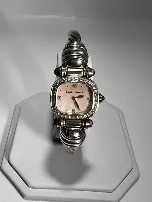 David Yurman Lady's Watch T-49352 .54ctw Diamonds Sterling Pink Mop (CJL047446) • $1685