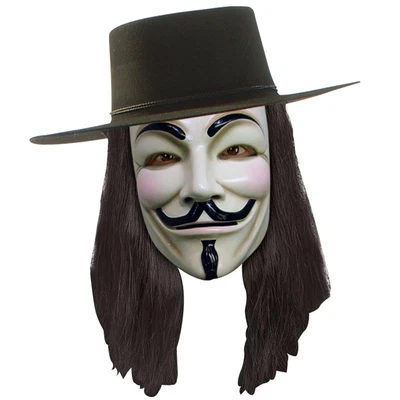 $9.99 • Buy V For Vendetta Movie Costume Mask Anonymous Mask Costume Purge Mask Prop 