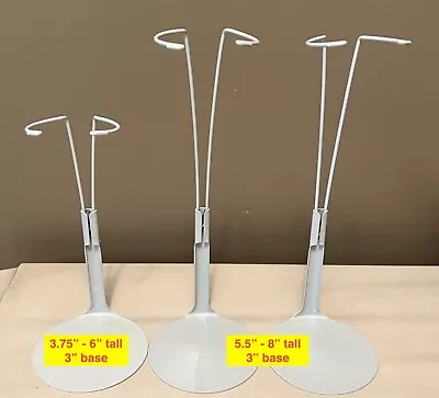 3 Kaiser White Adjustable Metal Doll Stands 1 Is 4 -6  And 2 Are 5.5 -8  Tall • $9.97