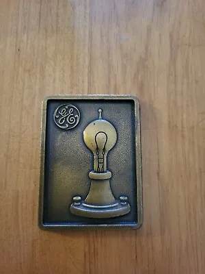 Vintage General Electric GE Lighting Thomas Edison Light Bulb Brass Paperweight • $16.99